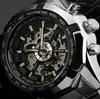Explosions ganador reloj mecánico automático para hombre acero fino esfera grande Reloj para Hombres de Negocios 340 hueco luminoso
