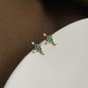 Francês retro Esmeralda Zircon brincos luz de luxo de alta qualidade brincos geométricos elegante estilo tribunal all-match brincos de orelha