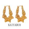 Aretes Transfronterizos de Nuevo Nicho con Temperamento Simple de Línea Torcida de Primavera Moda Personalidad Combinan con Todo Chapados en Oro Acero de Titanio