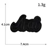 Patch de Tecido Bordado Preto Autoadesivo Sem Costura para Jaqueta de Penas DIY Patch para Roupa com Buraco Insígnia de Letra Bordado Computadorizado