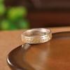 Anillo abierto de estilo chino con diseño de hierba Tang feliz y seguro, de plata pura Yilu S999.9, con pintura dorada y temperamento retro