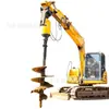 Excavadora Modificada en una Máquina Perforadora Espiral, Maquinaria para Cimentación de Casas con Pilotes, Excavadora Modificada en una Maquinaria para Hincar Pilotes en Espiral, Excavadora Modificada en una Maquinaria de Perforación Rotatoria