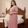 Bata Sexy de Mujer Tallas Grandes Transfronteriza, Bata de Encaje con Lazo de Manga Corta, Ropa para el Hogar, Venta al por Mayor de Fabricante