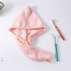 Coral Fleece Dry Hair Cap Mulheres Engrossado Super Absorvente Toalha de Cabelo Seco Camada Dupla Headwear Quick Drying Toalha Fábrica Atacado