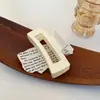 Pinza de Tiburón Acrílica Marrón Grande Estilo Coreano de Verano Pinza Cuadrada Pasador Elegante para la Parte Trasera de la Cabeza Pasador de Gama Alta