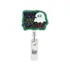 Diseño divertido con temática de Halloween: porta-tarjeta retráctil giratorio de acrílico con forma de fantasma