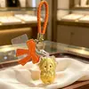 Chaveiro de cordeiro fofo de desenho animado em ouro 999 puro, pingente de bolsa de ouro, presente para atrair sorte no ano do zodíaco
