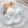Nuevo sujetador de tirantes con espalda descubierta y capas de encaje para mujer, estilo fino, busto pequeño, push-up, hace que los senos se vean más grandes, tirantes finos, copas fijas