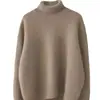 Suéter de Cuello Alto Transfronterizo Europeo y Americano para Mujer 2026 Otoño Invierno Holgado Versátil de Punto Pulóver Estilo Perezoso Capa Base Ropa Exterior para Mujer