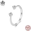 Evelor Original Requintado Moissanite Anel de Abertura s925 Anel de Prata Esterlina Abertura Ajustável Jóias All-match Mulheres