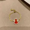 Explosiones del Libro Rojo Anillo de Calabaza Fulu Rojo Nuevo 2025 Nuevo Anillo de Tirar Ajustable de Ágata Roja China para Mujeres