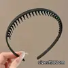 Diadema de Lavado Facial Dentada Moda Simple Diadema Dentada Larga Corea del Sur Plástico Texturizado Esmerilado Sello para Cabello Antideslizante Prensa Mujeres