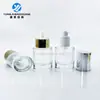 Em estoque 30ml marca grande mesmo estilo Oval plano fundo grosso frasco de líquido de essência frasco conta-gotas com cabeça plástica frasco de óleo essencial cosméticos