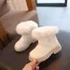 Comercio Exterior Botas de Nieve para Niñas Estilo Coreano Suela Suave Botas Espesas de Piel de Conejo Genuino Algodón para Nieve Niñas Pequeñas Venta al por Mayor