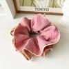 Novo Anel de Cabelo de Tecido Plaid Vintage Oversized de Nicho Anel de Cabelo Estilo Ballet Acessório de Cabeça com Babados