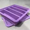 Molde de Hielo Grande de Silicona de Venta Caliente Molde de Hielo de 4 Compartimentos con Tapa Molde de Hielo Molde de Mantequilla Molde de Huevo Molde de Jabón Caja para Tiras de Carne Sub-caja para Alimentos Complementarios