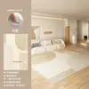 Alfombra para sala de estar, tapete para piso estilo sofá color crema, lavable, no necesita limpieza, lujo ligero, sensación de alta gama, libre de formaldehído, impermeable, resistente a las manchas, área grande