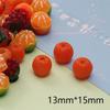 Simulación tridimensional en miniatura de pulpa de naranja de resina, comida y juego, adornos luminosos hechos a mano para DIY, accesorios para el cabello, pasador, accesorios, venta al por mayor