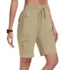 Pantalones cortos cargo deportivos para exteriores de Amazon más vendidos para mujer, multicolor, con cordón, multibolsillos, disponibles en stock de fábrica