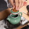 Bule de celadon Longquan pote único conjunto de chá kung fu bule cerâmica doméstico estilo luxo leve faca de salto fabricante de chá artesanal