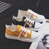 Tênis de Lona para Estudantes Femininas Estilo Coreano Novos 2020 Primavera e Verão Tênis de Tecido Preto Cano Baixo Versátil Tênis de Skate Branco Sapatos Brancos Moda