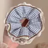 Elástico de cabelo franzido casual estilo francês para mulheres, tamanho grande elegante para rabos de cavalo baixos, acessório de cabelo de alta qualidade