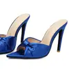 Sandálias femininas de verão tamanho 35-47 com solas de borracha, bico redondo, sapatos femininos de tamanho grande, salto fino, chinelos estilo europeu e americano