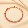 Brazalete Cuadrado de Zircón Rojo Granate Exquisito de Nicho Lujo Ligero Moda Simple Combinable Apilado Joyería Blanca