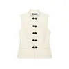 Roupas Femininas 2026 Verão Novo Estilo Moda Europeia e Americana Simples Versátil Slim Fit Sem Mangas Colete 7006325