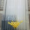Cortina de Ventana Bordada Ciervo Primavera Flores Cálidas Flecos 3.2 m Alto Puntada Hojas Estampadas Pequeñas Cerezo Soluble en Agua