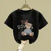 Moda de Niña Nueva Colección Primavera Verano 2026 Algodón Puro Camisetas de Manga Corta para Niños Estampado de Dibujos Animados