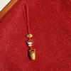 Deus da Fortuna Balde Dourado Chaveiro de Carro Pingente Charme de Bolsa Exquisito Cordão de Celular Pen Drive Pingente Anti-Perda para Homens e Mulheres
