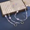 Bolso Bandolera de Cadena de Vidrio con Abalorios de Estrella de Cinco Puntas de Lujo Ligero Cadena de Repuesto Llavero Colgante Lanyard para Teléfono Accesorio de Cadena para Colgar