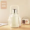 Botella de agua aislada de acero inoxidable 316, gran capacidad, con asa, adecuada para hombres y mujeres, estudiantes y uso al aire libre, portátil con correa, botella de agua de gran capacidad