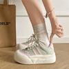 Zapatillas Casuales Retro de Suela Gruesa Estilo Queen para Mujer 2025 Nuevos Zapatos Deportivos de Lona con Suela Suave para Verano con Faldas