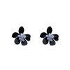 Brincos Florais Multicoloridos Europeus e Americanos Exagerados Distintivos Flor de Cinco Pétalas Brincos de Resina Design Avançado Brincos de Tarraxa Florais para Mulheres