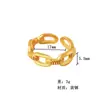Anillo Hueco Geométrico con Cobre Chapado en Oro y Oro Arena por Dentro y por Fuera, Anillo Abierto de Cadena de Gama Alta para Mujer con Diseño de Nicho para Mujer