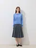 Cárdigan de punto con cuello polo simple y elegante JISGN para mujer, nuevo estilo primavera/otoño, holgado y casual, suéter versátil