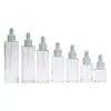 Botella Plana Transparente para Loción de Hombro 20ml-100ml Botella Dispensadora de Esencia 30ml Gotero de Líquido Original Botella para Aceite Esencial Cosméticos