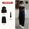 Conjunto de Chaleco Nuevo Estilo Chino para Niños, Estilo Veraniego, Bordado Tradicional Chino Hanfu Traje Tang, Atuendo de Presentación Infantil para Actividades del 1 de Junio