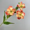 Flor Artificial Orquídea Íris de 3 Cabeças Alta Qualidade Retro de 3 Hastes Decoração de Vitrine de Shopping Center Alice com Flores