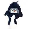 Chapéu de Pelúcia Pinguim Doce e Fofo Estilo Japonês para Crianças, Espessado e Quente para Outono e Inverno, Chapéu Versátil Protetor de Orelhas, Chapéu de Tricô Fofo