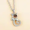 Collar de proyección de memoria de amor estilo Tiktok mismo 100 idiomas Te amo collar femenino transfronterizo popular