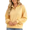 Suministro directo de fábrica 2026 sudadera para mujer con estampado de lunares estilo europeo y americano, otoño, corte holgado, cuello Henley, botones, media tapeta, estilo mujer