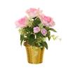 Rosa de tres cabezas bonsái pequeño flores artificiales de alta calidad decoración interior creativa flores artificiales plantación verde Amazon simulación en maceta
