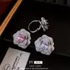 Anel Aberto Flor de Zircônia Estilo Palácio Francês, Luxo Leve, Alto Padrão, Anel Exquisito para Dedo Indicador, Joia de Nicho Focada em Design