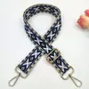 Estilo Novo Transfronteiriço 3,8cm Estilo Étnico Alça Larga para Ombro com Bordado de Padrão Diamante, Acessório de Bolsa Lanyard com Alça Longa Transversal