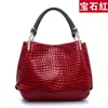 Comércio exterior atacado moda bolsa feminina Nova bolsa de mão pu Europeia e Americana padrão crocodilo senhoras de meia-idade couro envernizado bolsa de ombro grande