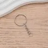 Anillo electrochapado de 25 mm con cadena de cuatro eslabones, dije de muñeca de bucle único, accesorio para llavero
