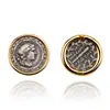 Nuevos Pendientes de Monedas Antiguas de los Doce Dioses Retro Plata de Ley 925 Moda de Gama Alta Atmosféricos Ins Pendientes de Moneda Pendientes